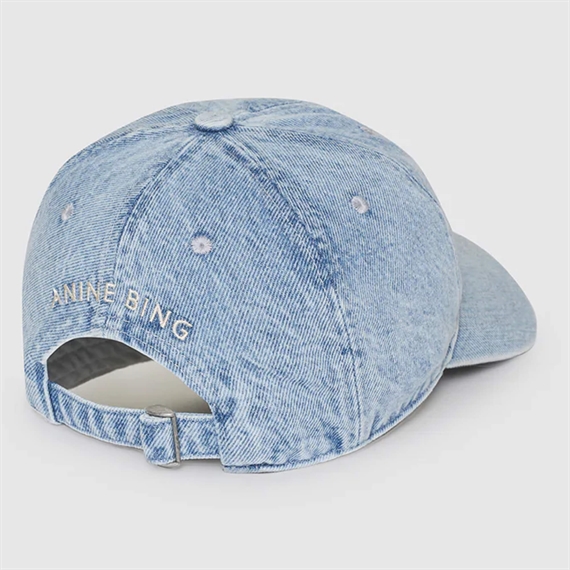 Anine Bing Jeremy Baseball Cap, Bleached Blue Denim 